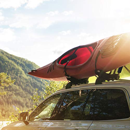 Kayak Roof Rack for 2 Kayaks, Tikaton Foldable Kayak Car Rack with 4pcs