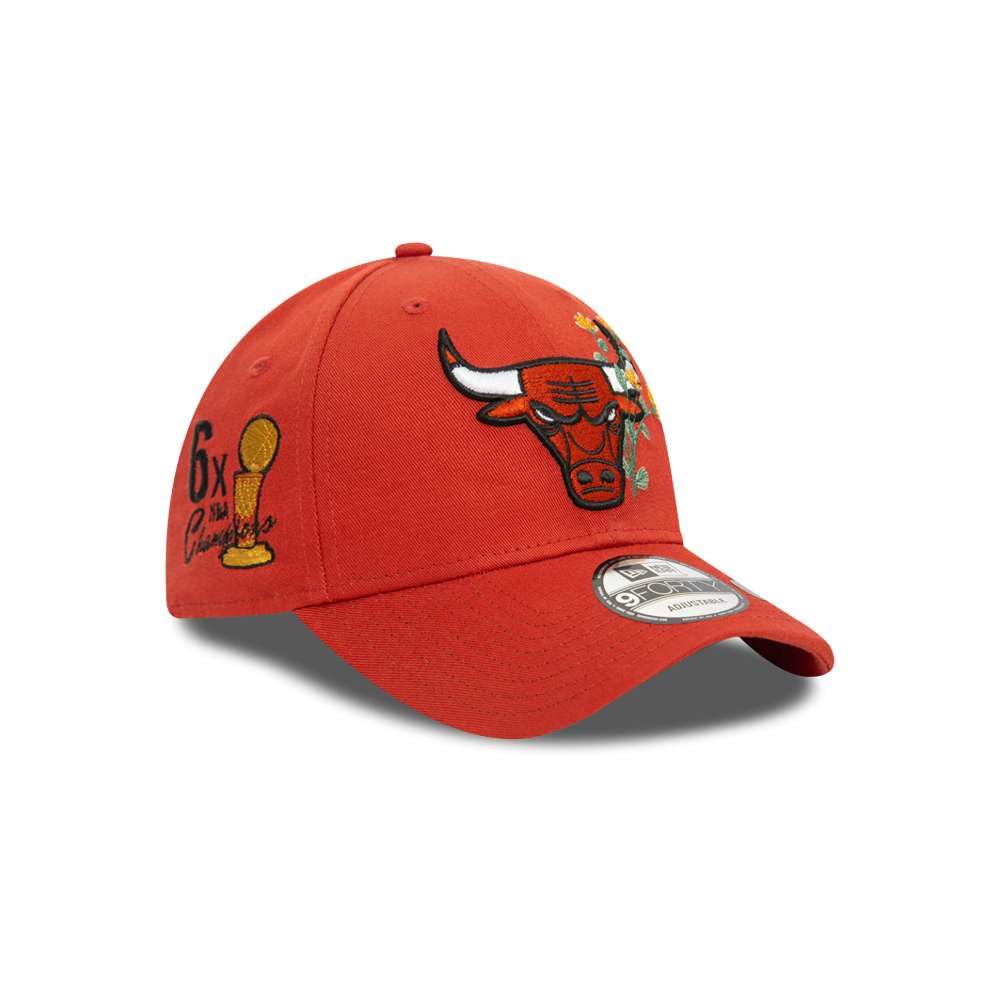New Era 9Forty Strapback Cap - Flower Chicago Bulls Brown
