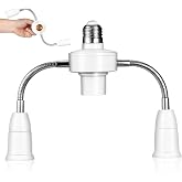 Gadpiparty Light Socket Extender, E27 to Multi-Head Light Socket Adapter Flexible Hose Lamp Holder Converter Three Heads Extension Splitter