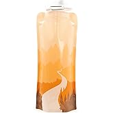 Vapur Flexible, Collapsible Wide Mouth Anti-Bottle with Detachable Carabiner, 23 Ounce, Sierra California Gold, Pack of 2