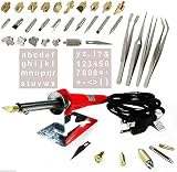 40PCS Wood Burning Pen Set Wood Burning Soldering Chiseled Tips Hot Blade Tweezer
