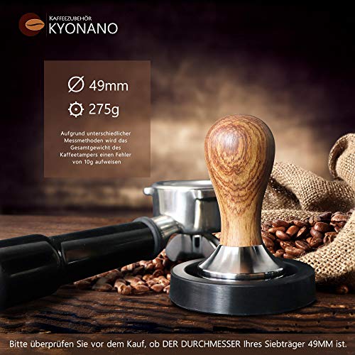 KYONANO Espresso Tamper 51 mm, Kaffee Tamper aus Hochwertigem Edelstahl und Chacate Pretoholzgriff, Barista Tamper inkl… – Bild 5