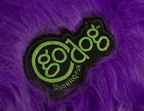 goDog Furballz Tough Plush Dog Toy with Chew Guard Technology, Purple, Small