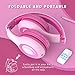 Kids Headphones, Jelly Comb Foldable Wired Over-Ear Headphones for Children with Music Sharing Function, 94dB Volume Limited, 3.5mm Audio Jack – Pinkthumb 1