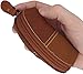 Leather Coin Purse - Change Wallet Key Holder Case Small Zip Bag For Men And Women (Brown)