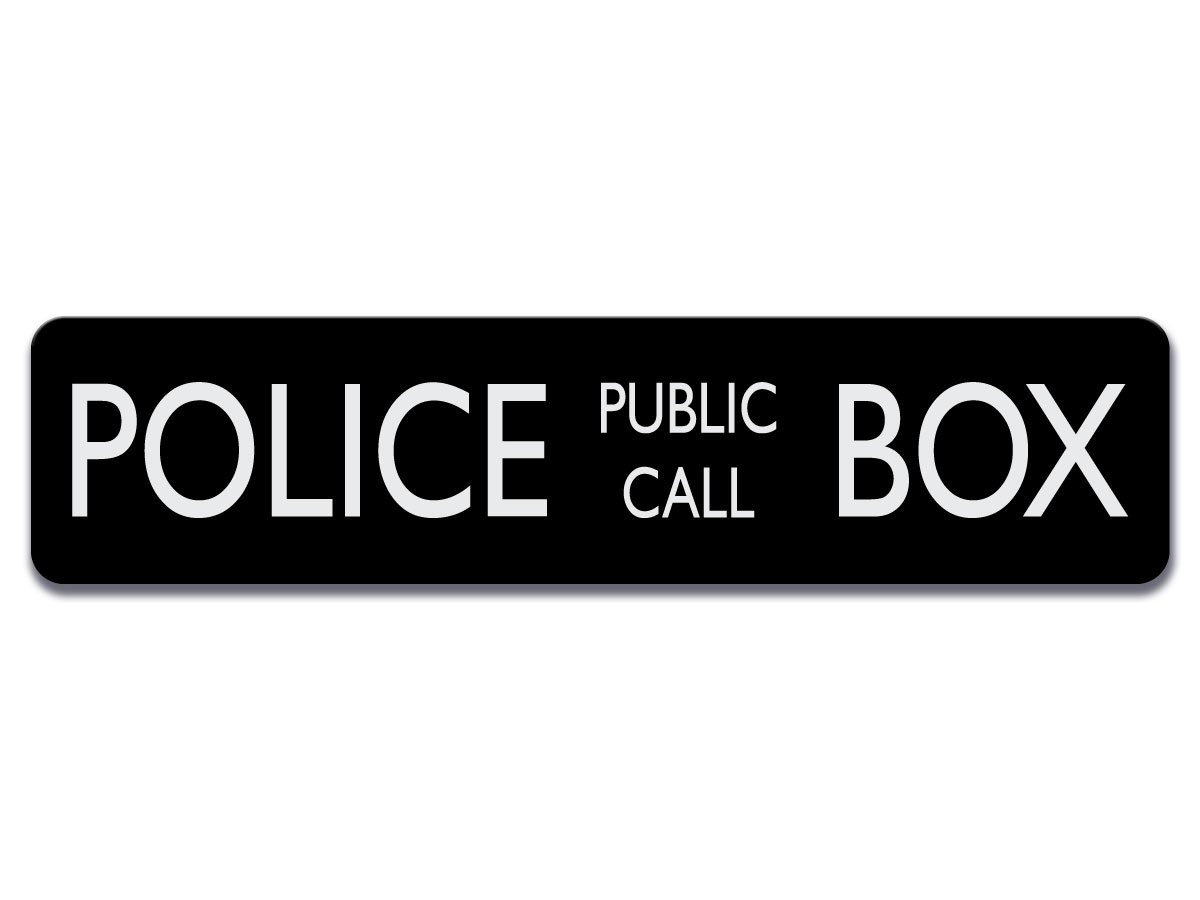 Police Public Call Box Aluminum Sign 4 inch Tall by 17 inch Aluminum