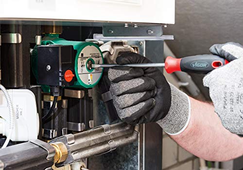 VIGOR Schraubendreher-Satz (Mit extra kurzen Schraubendrehern, Kreuz- und Schlitzprofil, 12 Schraubendreher für Profis… – Bild 4