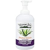 VERMONT SOAP Organic Lavender Foaming Hand Soap - Natural Moisturizing Soap for Dry Skin - Fragrance Free Liquid Bathroom Hand Soap Dispenser - Lavender - 12 oz