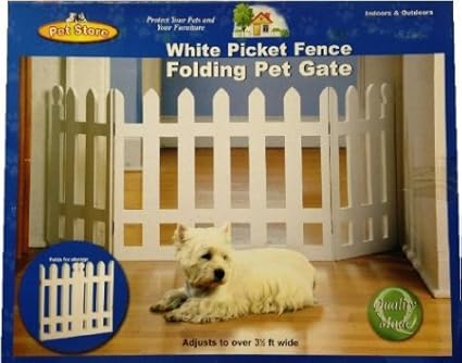white picket fence folding pet gate