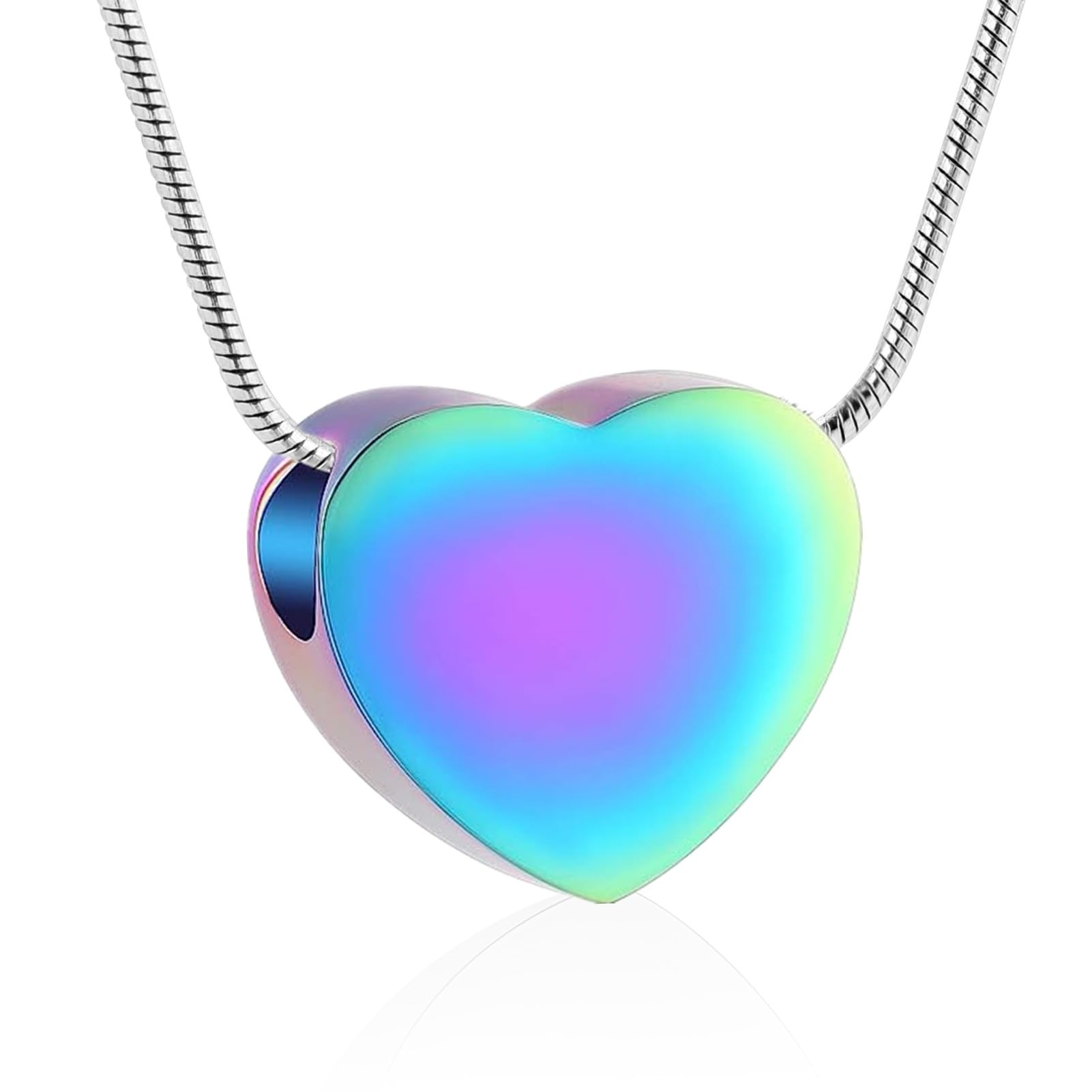 VCCWYQK Cremation Jewelry Neckalce for Ashes - Heart Pendant Memorial Urn Necklace Ashes Holder Stainless Steel Personalized Keepsake (D)