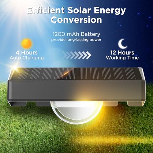 Quntis Set of 4 Outdoor Solar Wall Light with Linear Light Effect, IP44 Solar Outdoor Wall Light, Warm/Cold White Solar Wall Light and RGB Modes for Wall, Fence, Yard, Terrace