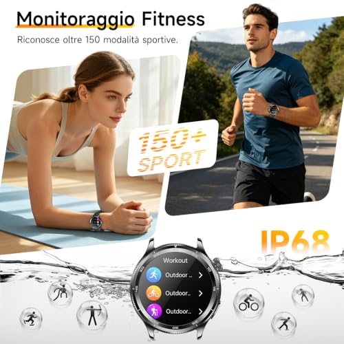 2026 New AI-GPT Men's Smartwatch with ECG/HRV/BMI/SOS Button,iOS Android | 24H Blood Pressure/Temperature/SPO2/Heart Rate Monitor/Sleep, 1.43 Inch AMOLED Healthy Fitness Watch with Phone