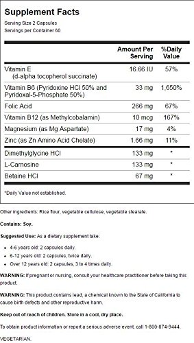 FoodScience of Vermont Behavior Balance-DMG Capsules, Behavior Support Supplement, 120 Count