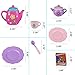 jerryvon Tea Set Kitchen Playset Pretend Play Role Game Tea Party Set with Teapot Kettle Cups Spoon Fork for Kids Boys Girls 3 4 5 Years Old
