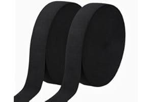 Magnoloran Elastic Band for Sewing,1.2 Inch Wide Black Elastic Band Elastic for Sewing Elastic Straps Wig Band Edge Band Knit