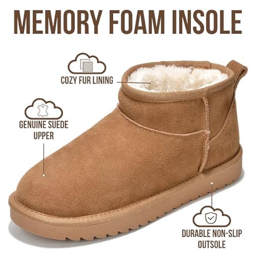 Project Cloud 100% Genuine Leather Ankle Boots for Women - Water Resistant with Memory Foam Insole Winter Boots for Women - Trending Shoes & Comfortable Women's Ankle Boots (Hippy)