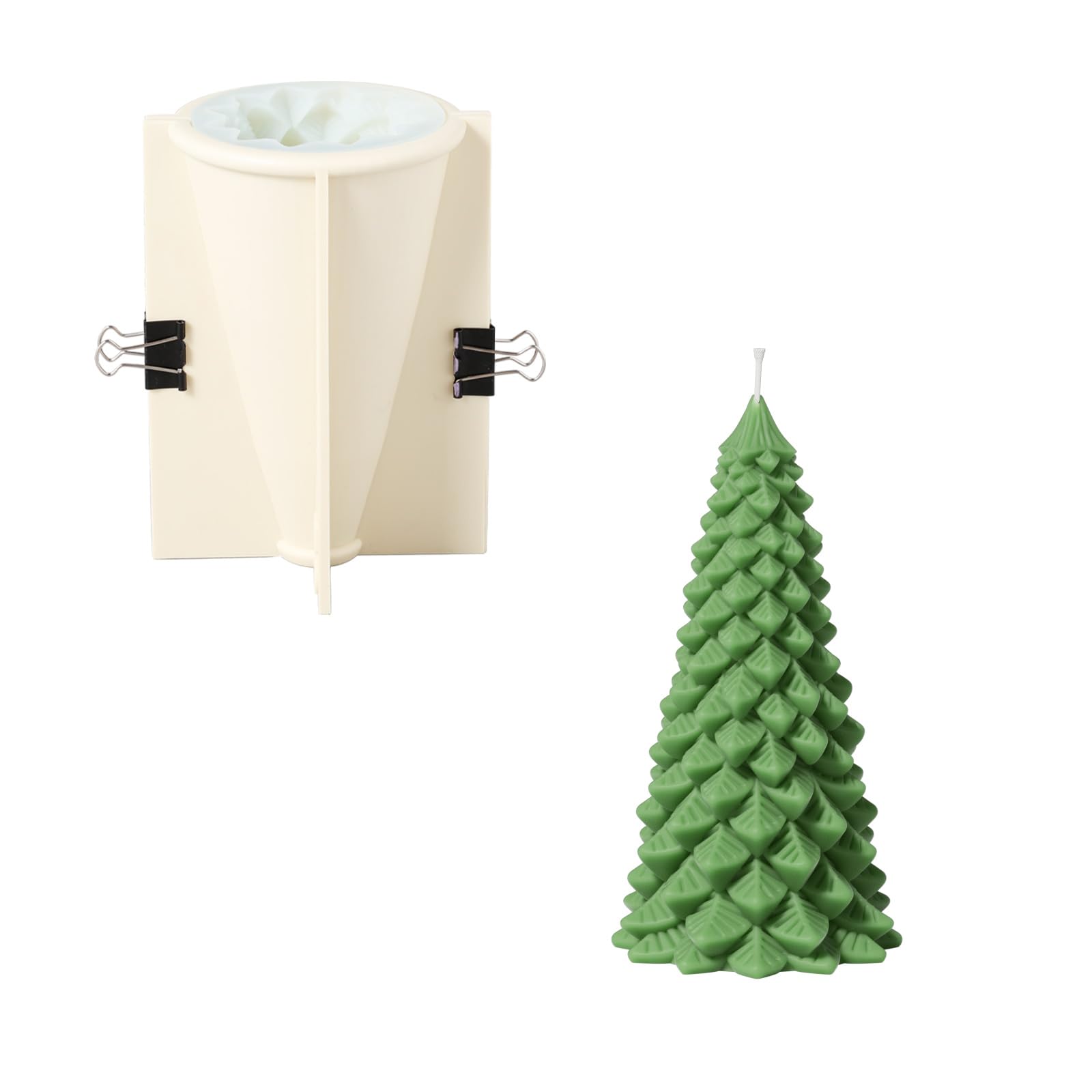 BOOWAN Nicole 3D Christmas Tree Silicone Candle Mould for Decoration (LZ0649-2)