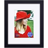 RPJC 8x10 inch Picture Frames Made of Solid Wood and High Definition Glass Display Pictures 5x7 with Mat or 8x10 Without Mat for Wall Mounting Photo Frame Black