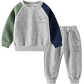 GFQLONG Toddler Baby Boy Fall Winter Sweatshirt Outfit Clothes Long Sleeve Pullover Tops Joggers Pants Set