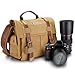 ESDDI Camera Bag, Vintage DSLR Messenger Camera Bag with Removable Insert for Canon Nikon Sony Pentax, Daily Use Without Insert, Khaki Brown