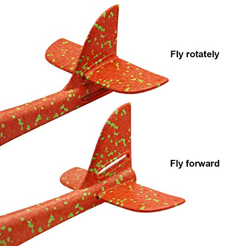 Barbariol 2 Flight Foam Throwing Glider Model for Outdoor Sport Toy,Blue & Red (Blue+Orange)