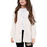 Apbondy Girls Cable Knit Cardigans Button Down Long Sleeve Chunky Sweater Outerwear