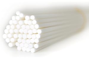 OUGUAL 50 Pieces Fiber Reed Diffuser Replacement Refill Sticks for Aroma Fragrance (White, 10" x4mm)