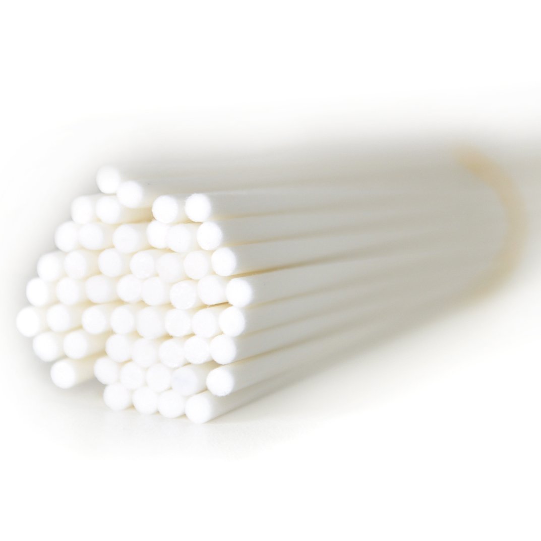 50 Pieces Fiber Reed Diffuser Replacement Refill Sticks for Aroma Fragrance (25cmx4mm, White)