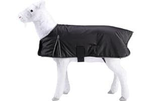 Gallopoff Winter Goat Blanket - 100g Fill Insulated, Waterproof Windproof and Breathable, Adjustable Cold Weather Coat for Goats Black Large