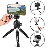 KobraTech Cell Phone Tripod for Phone & Cameras | The VersaPod Mini Tripod - Extendable Legs, Ball Head & Bluetooth Remote