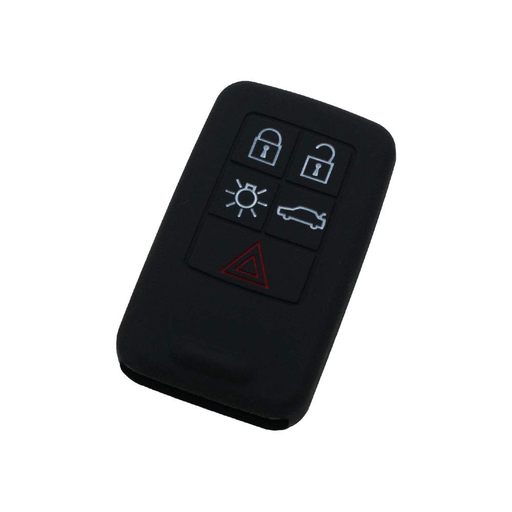 BROVACS Silicone Cover Protector Case Holder Skin Jacket Compatible with VOLVO 5 Button Smart Remote Key Fob CV9780 Black