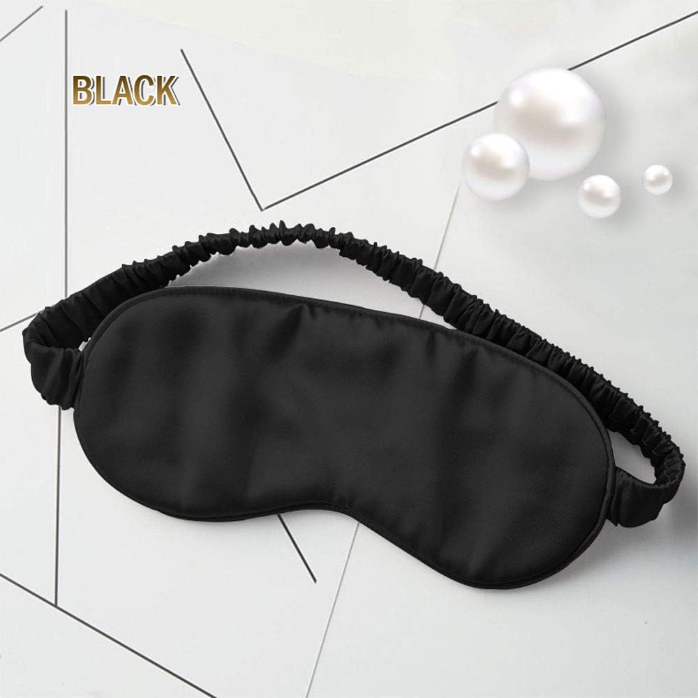 Sleep Mask,Silk Eye Mask for Sleeping Women/Men/Girls,19 Momme Both Sides 100% Pure Mulberry Silk Blackout Anti-Allergy Blindfold with Elastic Strap for Night,Travel,Nap,Meditation (Black) - Image 3