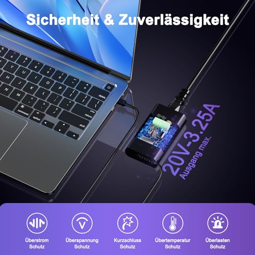 65 W USB C Power Supply Charging Cable Compatible with Lenovo ThinkPad X1 Z13 X13 L14 E14 P14s E15 P15s E15 P16s IdeaPad Slim 5 5i 3 3i Yoga 6 7i Pro 7 Ideapad Flex 3 5 ThinkBook 13s 14G3 14G4 Laptop Charger