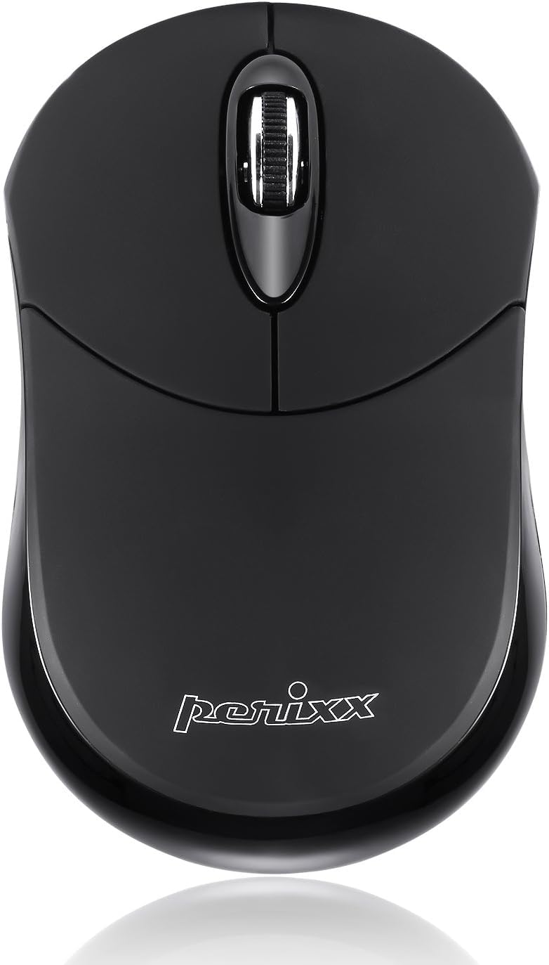 Perixx Perimice-802 Mini Wireless Bluetooth Mouse, Portable Small 3 Buttons Optical Mouse for Laptop Android Tablet PC, Works without USB Receiver, Black