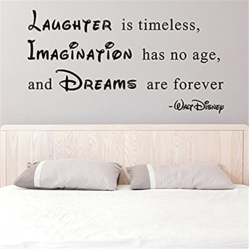jtzwcs Vinyl Removable Wall Stickers Mural Decal Laughter is timeless imagination has no age and dreams are forever for fridge