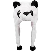 Panda Bear Plush Animal Hat – Soft Warm Winter Aviator Beanie, Funny Cozy Ski Cap for Halloween, Christmas, or Costume Party