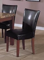 Set of 2 Soho Collection Black Leatherette Parsons Dining Chair/Chairs