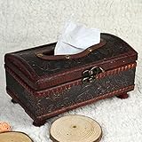 Chunshop Retro Wooden Rectangular Paper Cover Case Tissue Box Napkin Holder Home Decor