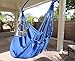 Busen Hanging Patio Chair Hammock Swing Outdoor Porch Tree Rope Seat Yard Hanging Rope Chair Porch Swing Lounge Camp Seat (Blue)