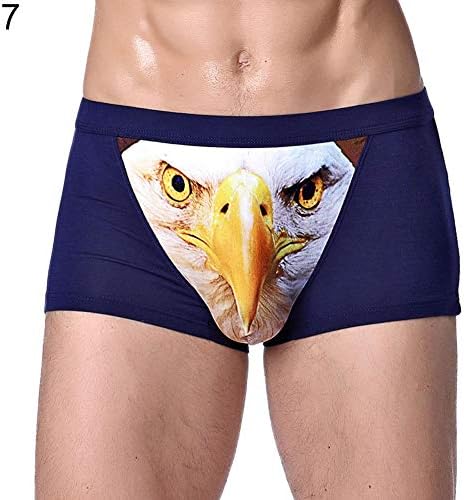 JYS365 Creative Animal Wolf Eagle Head Men's U Convex Breathable Boxer Briefs Underwear