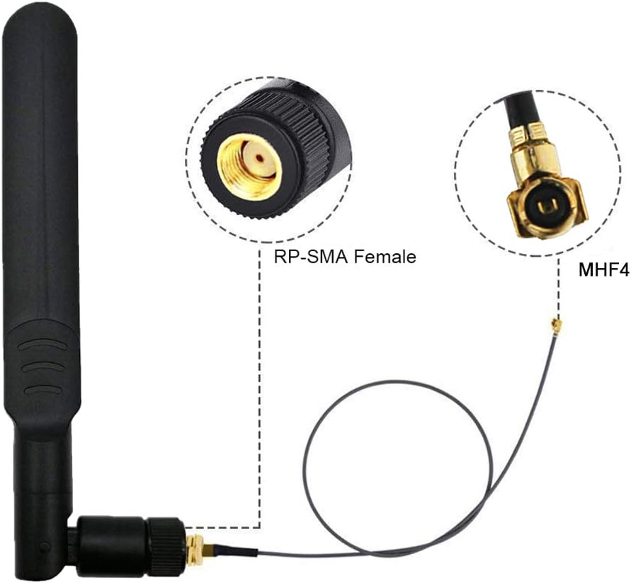 WayinTop 2Set 8dBi 2.4GHz 5GHz Dual Band Wireless Network WiFi RP-SMA Male Antenna + 20cm IPEX to RP-SMA Female Pigtail Cable for NGFF Wireless Card & M.2 (NGFF) 3G/4G Card - Image 4