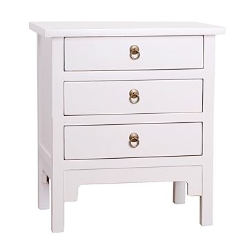 Amazon Com Porthos Home Three Drawered End Table White Kitchen Dining