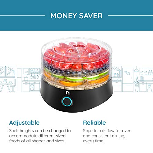 image for New House Kitchen 5 Round Dehydrator BPA-Free Stackable Transparent Tr