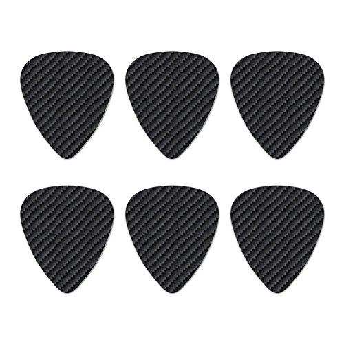 Carbon Fiber Pattern Novelty Guitar Picks Medium Gauge - Set of 6