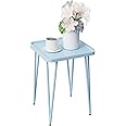 Palama Square Side Table, Small Side Table for Small Spaces, Small Metal End Table, Easy Assembly Blue Bedside Table, Small Table Outoor, Single Plant Stand Indoor