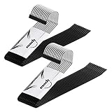IPOW Pants Hangers 24 Pack Heavy Duty Hangers Open Ended Metal Pant Hangers Jeans Hanger Trouser Slack Hangers Space Saving Pants Hangers Anti-Rust Chrome Metal Non Slip Rubber Coating Easy Slide