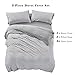 PURE ERA Jersey Knit Duvet Cover Set 100% T-Shirt Heather Cotton Super Soft Comfy Classic Striped Design, with Zipper Closure, Grey Stripe, King