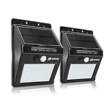 SMADZ SL13A Solar Lights Outdoor 20 LEDs Auto On/Off Security Wireless Waterproof for Garden Fence Wall Step Driveway Stairs Gutter Yard Patio Pool (White Light, Pack of 2)