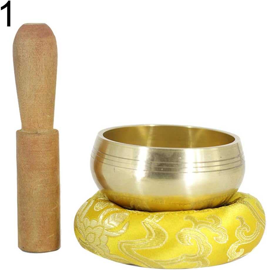 MoMo Honey Buddhist Singing Bowl Set ,Hand Hammered Chanting Healing Metal Drum for Master Chakra Healing, Yoga, Meditation,Body Therapy,Relaxation 1