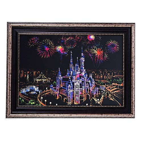 image for Liveda Rainbow Cratch Art Painting Paper DIY Night View Scratchboard f